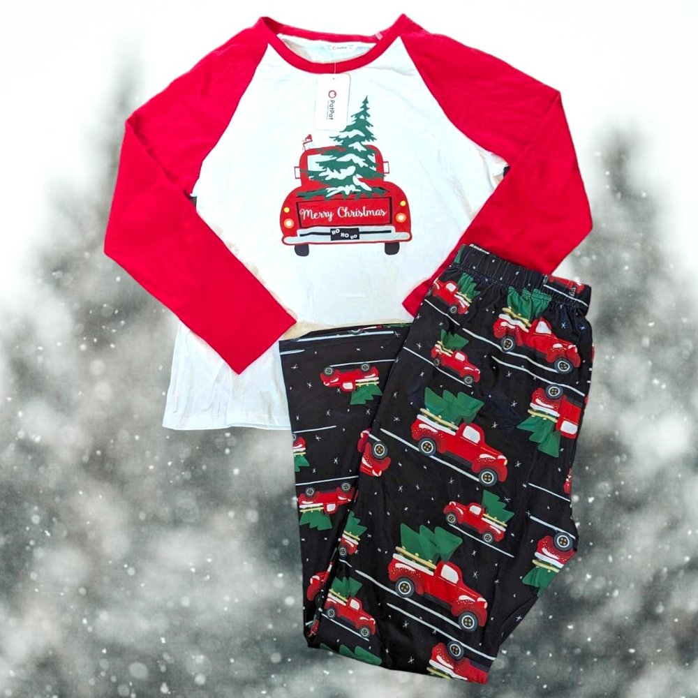 NWT Pat Pat Red Truck Christmas Holiday Pajama Set Men's 2XL